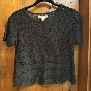BCBGeneration Black Lace Top Sz XS